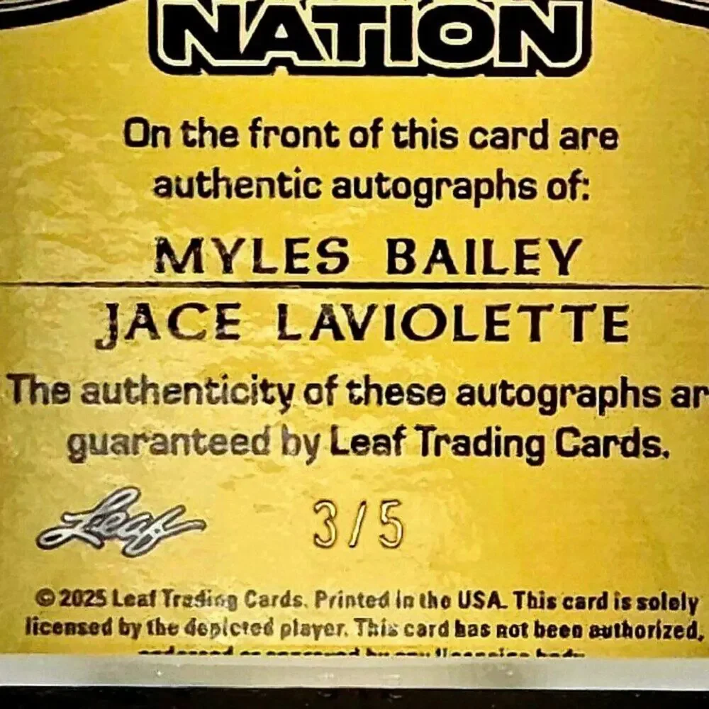 2025 3/5 Jace Laviolette & Myles Bailey 2 For the Show Duo Autos Top Prospects - Picture 2 of 3